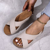 Spring And Summer New Sandals Slippers Cross Slope Heels, Thick Soles, Simple Casual