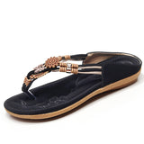 Bird Summer Female Cool Slippers Lattice Flat Bottom Double Bottom Bow String Beads Comfortable Female Clip Foot