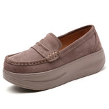 Breakj Autumn British Wind Women's Shoes Slope And Single Shoes Women's High Heel Soft Soles Thick-Soled Rocker Shoes