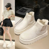 Breakj Velvet Boots Solid Color Comfortable And Versatile Winter New Anti-Skid Wear-Resistant Increased Versatile New Winter Hot