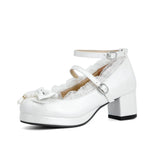 Lady Lovely Lolita High Heel Party Wedding Shoes Womens Pink White Green Butterfly-knot Bead Fashion Pumps Princess Cosplay