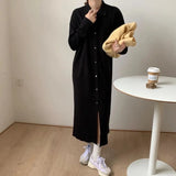 autumn winter loose long sweater dress women split side long oversize maix sweater dress female basic
