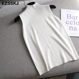 Knitted Top spring autumn sweater Tank top Women Blouse Sleeveless V Neck loose Top Female sweater Vest elegant