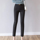 Women 2019 New Ankle-length Capris Female Leggings Pantalon Femme Workwear Slim High Waist Elastic Casual Woman