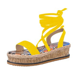 Women Sandals Ladies Platform Snake Pattern Sandals Open Toe Lace Ankle Cross Strap Slides Beach Outdoor Party