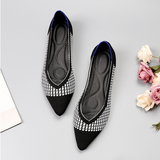 Polyester Shoes Women Spring Flats Pointy Toe Ballerinas Ladies Stretch Knitted Loafers Femme Daily Dress