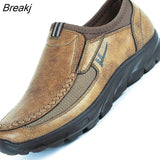 Men's Casual shoes Slip on Loafers Plus size 38-50 Trainers Adult Patchwork None-Woven Breathable Boat shoes leather male
