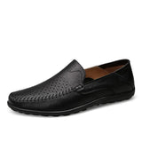 Italian Mens Shoes Casual Luxury Brand Summer Men Loafers Genuine Leather Moccasins Comfy Breathable Slip On Boat