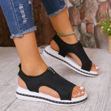 Fashionable Large-Size Flat-Soled Women's Sandals In