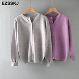 autumn cashmere short knit o-neck cardigans Women casual loose button Cardigans spring coat Outwear female basic