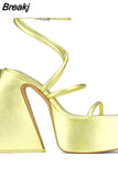 Dropship 2023 Summer Platform High Heeled Women's Shoes Sandals Office Lady Walking Comfy Woman Shoes Big Size