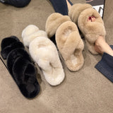 Breakj Three Types Of Wool Slippers Women Wear 2023 New Autumn And Winter Cotton Drag Home Korean