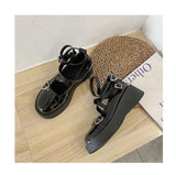 Lolita Shoes Japanese Style Women Soft Leather Heel Shoes 2021 Ladies College Student Black Mary Jane Shoes Goth