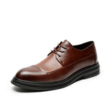 Breakj Do Old Lace-Up Casual Leather Shoes Male British Korean Version Of The Block Groom Best Man Men's Shoes