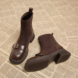 Breakj British Style Thin Skinny Boots Brown Socks Boots 2025 Autumn And Winter Gas Small Short Boots Small Ankle