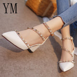 2020 Gladiator Sandals Pointed toe Women Shoes Sexy Rivets Pointed Toe Pumps Womens Ladies Shoe Zapatos Mujer High Heels