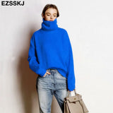 Soft oversized Cashmere Sweaters Women 2021 puff sleeve Winter sweater Pullovers Loose Female Warm Basic sweater