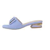 Breakj Button Fish Mouth Slippers Women 2025 Summer New Korean Version Of Large-Size Fashion Wearing A Word Drag Coarse And Cold