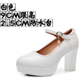 Breakj 6Cm Silver Heeled Show Shoes Thick-Singing Leather Shoes Thick-Soled Model Single-Shoe Large-Size Working