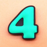 PVC Two Digital Fonts Shoe Charms Shoes Accessories Croc Shoe Buckle Decorations Shoe Ormaments fit JIBZ Party Kid's