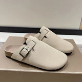 Breakj Boken Baotou Half Dragged A Foot Pedaled Sandals Women Wear Round Head Half-Dragging