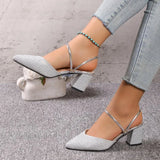 Breakj Sandals 2025 Summer New Temperament Niche Tip Mid-Bag Small High Heel One-Shoe Two Women's