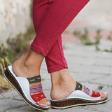 Slippers Fashion Summer Ladies Mixed Color Slip On Wedges Sandals Casual Slipper Comfort Beach Shoes Female