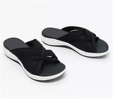 Cross Strap Slippers Platform Open Toe Mixed Color Wedges Female Sandals Summer Outdoor Beach Slipper Women Shoes