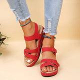 Breakj 2025 Large-Size Casual Fish Mouth Sandals Roman Wind Sandals Women Wear Magic Sticky Slopes And Sports