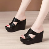 Breakj Slope And Cool Slippers Women's Summer New Loose Cake Thick Bottom Waterproof Table Fashion Wearing Large-Size