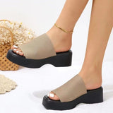 Breakj Word Thick-Bottomed Slippers Large Code 2025 New Thick-Bottomed Head Wide Strip Slippers Women's