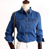 Shirts Denim Jean Shirt Blouse Tops New 2020 Spring Summer Ladies Jeans Shirts Casual Womens Blusas Long Sleeve Female