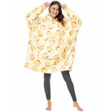 Blanket Men Women Giant Oversize Hoodie Sweatshirt Sweat Hooded Winter Bathrobe Blanket Sherpa Fleece