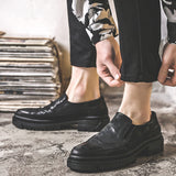 Breakj Men's Business Casual Leather Shoes Block Carved Men's Shoes British Style Breathable Tide Shoes Retro Shoes
