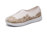 Breakj Men's Shoes Embroidered Korean Cloth Shoes Social Embroidery Flower Bean Shoes Lazy Tide Sail Flat Cloth