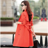 Plus Size 3XL Women Trench Coat Spring Autumn Double Breasted Windbreaker Outerwear Female Casual Trench Long