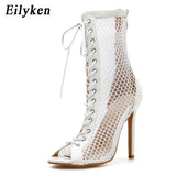 High Quality Gladiator Women Boot Sandals Peep Toe Hollow Out Lace Up Sexy Hollow out Pumps Woman Sandals