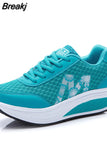 Women Summer Breathable Shoes Platform Letter M Wedges Sneakers Thick Bottom Running Shoes Casual Ladies Vulcanized