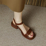 Breakj Version With Sandals Women Wear 2025 Summer New Retro Solid Roman Sandals Fashion Flat Women's