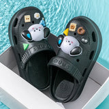 Women's Sandals Fashion Charms Clog Shoes Wear Increased Non-slip High-heeled Shoes Hole Shoes Beach Sandals Sandalias
