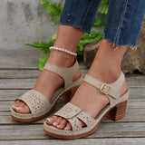 Breakj New One-Word With Slope Heel Sandals Women's Shoes Large Size Fish Mouth Slope And Thick-Soled