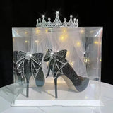 Bow High Heels Summer New Thin-Heeled Single Shoes Crystal Bridesmaids Wedding Shoes Hollow