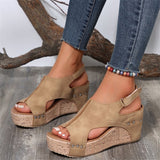 Breakj Roman Sandals Flat-Soled Thick-Soled Sandals Large-Size Shoes Fish-Mouthed Women's Slopes