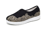 Breakj Men's Shoes Embroidered Korean Cloth Shoes Social Embroidery Flower Bean Shoes Lazy Tide Sail Flat Cloth