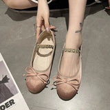 Velour Flats Pearl Button Square Toe Mary Janes Fashion Casual Shoes Women Comfort Loafers Shoes for Work Leather