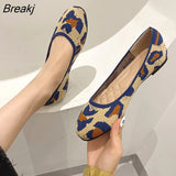 Flat Shoes Women Spring Autumn Round Toe Single Shoes Knitting Weave Woman Shoes Casual Plus Size