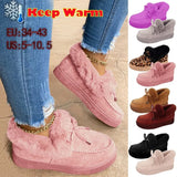 Women Winter Ankle Boots Suede Leather Snow Boots Plush Natural Fur Warm Slip-on Ladies Shoes Flats Plus Size