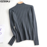 Slim soft Pure color turtleneck Sweater Pullover Women Casual Long Sleeve chic bottom Sweater Female Jumpers