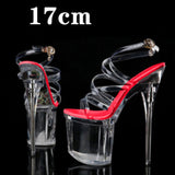 Breakj 34-43 Ultra High Heel Fishmouth Silver Heel Cross Strap Sandals Nightclub Sexy