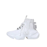 Elastic Mesh platform sneakers women 2019 Spring Autumn shoes women Fashion Breathable Lace-Up High-top women's